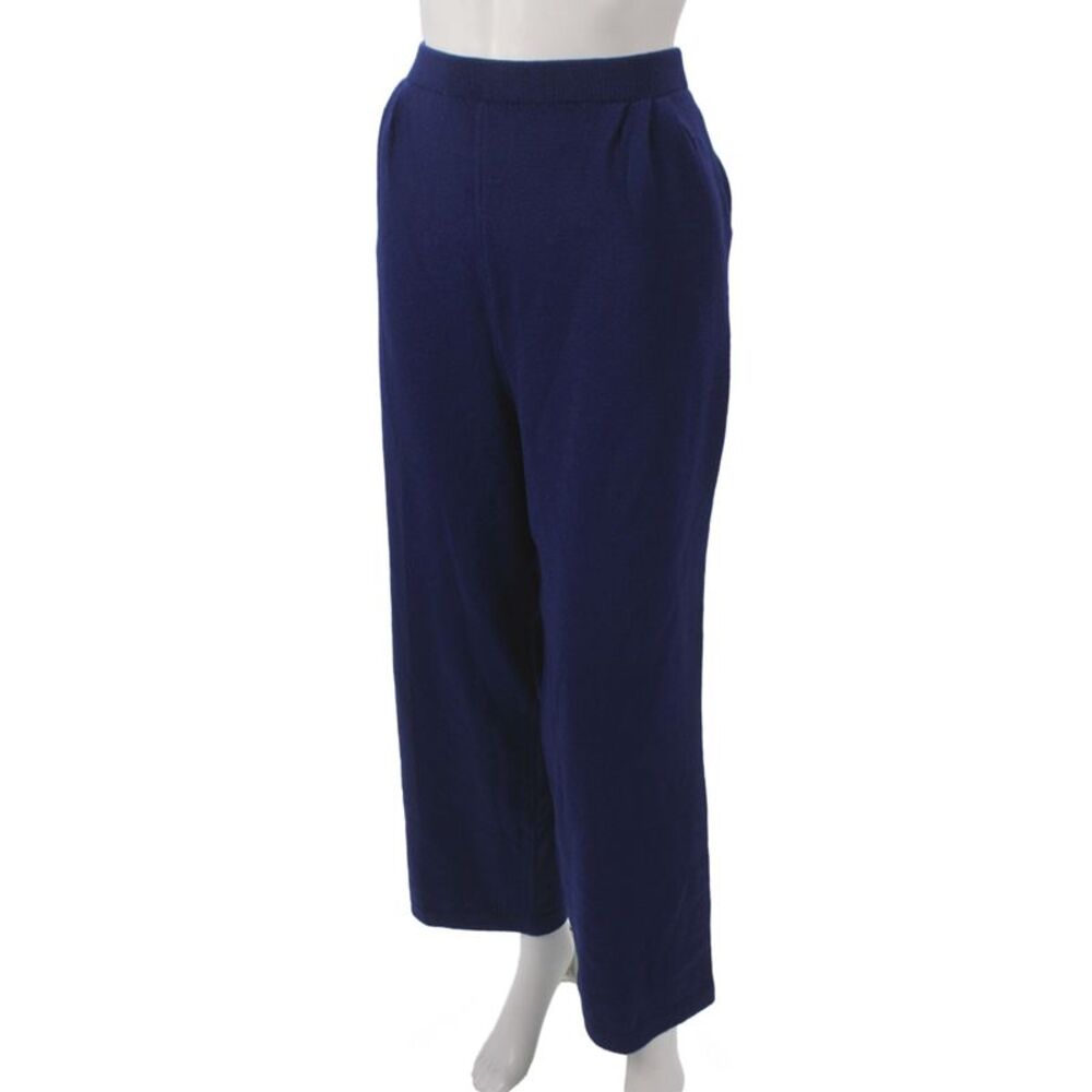 St. John Collection By Marie Gray Women Dress Pants Dark Blue Cotton Size 12